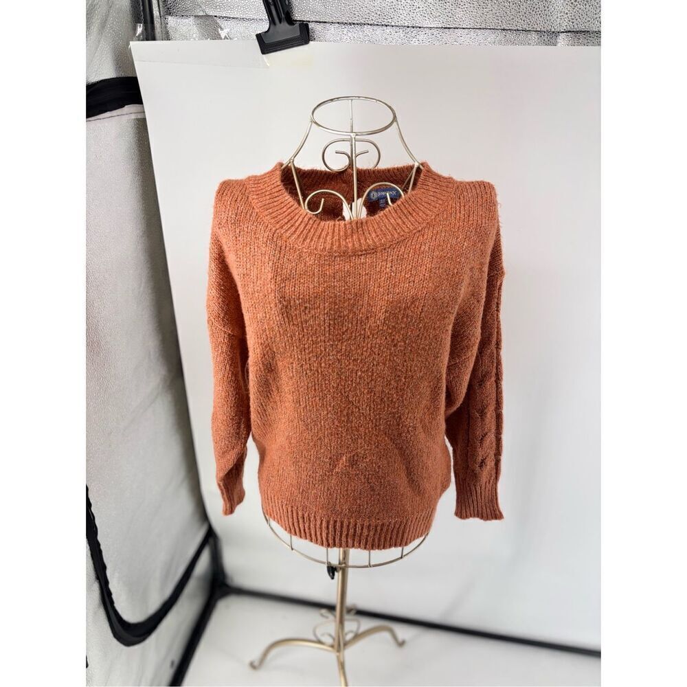 Democracy Orange Pullover Crewneck Sweater Size XS